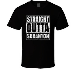 Straight Outta Scranton City Grunge Worn Look Parody T Shirt Straight Outta Scranton City Grunge Worn Look Parody T Shirt
