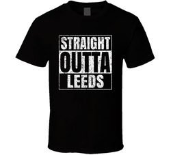 Straight Outta Leeds United Kingdom Parody City Worn Look T Shirt Straight Outta Leeds United Kingdom Parody City Worn Look T Shirt