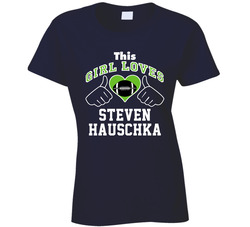 This Girl Loves Steven Hauschka Seattle Football Player Sports Fan Heart Ladies T Shirt