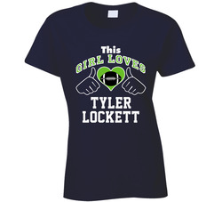 This Girl Loves Tyler Lockett Seattle Football Player Sports Fan Heart Ladies T Shirt