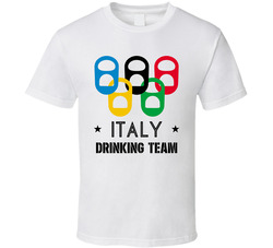 Italy Drinking Team Olympic Ring Beer Tab Games T Shirt