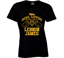 Lebron James This Girl Loves Heart Cleveland Basketball Ladies T Shirt Lebron James This Girl Loves Heart Cleveland Basketball Ladies T Shirt