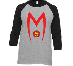 Speed Racer Mach 5 Car Logo Japanese Racing Cartoon Raglan Raglan 3/4 Sleeve Shirt Speed Racer Mach 5 Car Logo Japanese Racing Cartoon Raglan Raglan 3/4 Sleeve Shirt