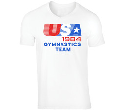 Usa 1984 Gymnastics Team American Olympic Games Athlete Retro T Shirt