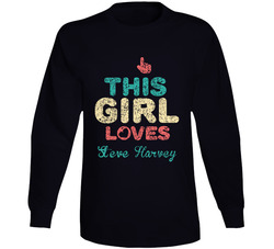 This Girl Loves Steve Harvey Thumbs Love Fan Comedian Comedy Worn Look Cool Long Sleeve T Shirt