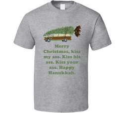 Kiss My Ass National Lampoons Christmas Vacation Wagon Gift T Shirt