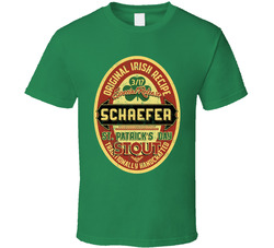 Schaefer Original Irish Stout Beer Label St Patricks Day Last Name T Shirt