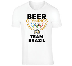 Beer Olympics Team Brazil Country World Funny Drinking T Shirt Beer Olympics Team Brazil Country World Funny Drinking T Shirt