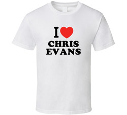 I Heart Chris Evans Action Movie Star Actor Fan T Shirt