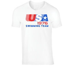 Usa 1976 Swimming Team American Olympic Games Athlete Retro T Shirt