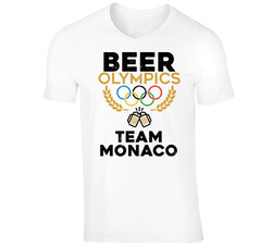 Beer Olympics Team Monaco Country World Funny Drinking T Shirt