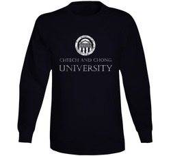 Cheech And Chong University Comedian Comedy Worn Look Cool Fan Long Sleeve T Shirt