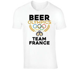 Beer Olympics Team France Country World Funny Drinking T Shirt
