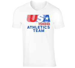 Usa 1988 Athletics Team American Olympic Games Athlete Retro T Shirt