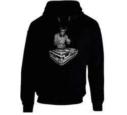 Dj Bruce Lee Karate Spinning Dejay Hooded Sweatshirt Hoodie