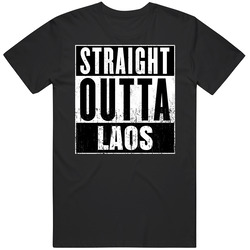 Straight Outta Laos Country Movie Cool Parody T Shirt