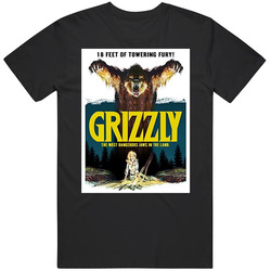 Grizzly 1976 Horror Movie Brand New Classic Black T Shirt Grizzly 1976 Horror Movie Brand New Classic Black T Shirt