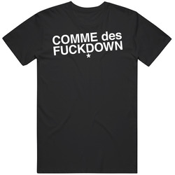 Comme Des F Down Fashion Label T Shirt Comme Des F Down Fashion Label T Shirt