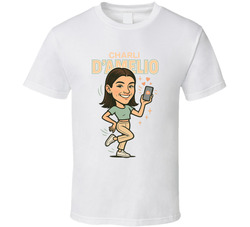 Charli D'amelio Retro Look Caricature T Shirt Charli D'amelio Retro Look Caricature T Shirt