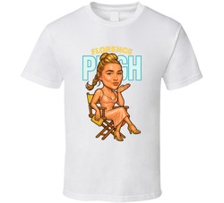 Florence Pugh Retro Look Caricature T Shirt Florence Pugh Retro Look Caricature T Shirt
