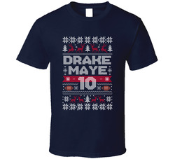 Drake Maye 10 Ugly Christmas Fan T Shirt Drake Maye 10 Ugly Christmas Fan T Shirt