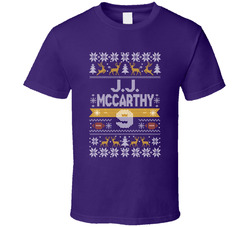 J.j. Mccarthy 9 Ugly Christmas T Shirt J.j. Mccarthy 9 Ugly Christmas T Shirt