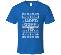 Jared Goff 16 Ugly Christmas T Shirt Jared Goff 16 Ugly Christmas T Shirt
