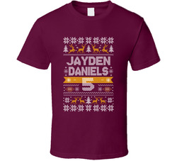 Jayden Daniels 5 Ugly Christmas T Shirt Jayden Daniels 5 Ugly Christmas T Shirt