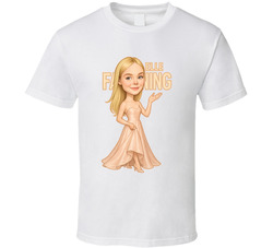 Elle Fanning Retro Look Caricature T Shirt Elle Fanning Retro Look Caricature T Shirt