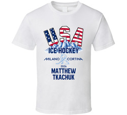 Matthew Tkachuk Ice Hockey Milano Cortina 2026 Fan T Shirt Matthew Tkachuk Ice Hockey Milano Cortina 2026 Fan T Shirt