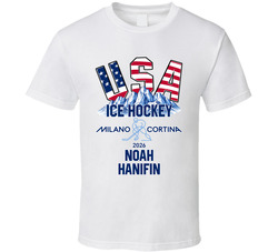 Noah Hanifin Ice Hockey Milano Cortina 2026 Fan T Shirt Noah Hanifin Ice Hockey Milano Cortina 2026 Fan T Shirt
