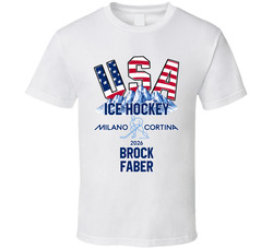 Brock Faber Ice Hockey Milano Cortina 2026 Fan T Shirt Brock Faber Ice Hockey Milano Cortina 2026 Fan T Shirt