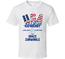 Grace Zumwinkle Ice Hockey Milano Cortina 2026 Fan T Shirt Grace Zumwinkle Ice Hockey Milano Cortina 2026 Fan T Shirt
