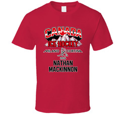 Nathan Mackinnon Ice Hockey Canada Milano Cortina 2026 Fan T Shirt Nathan Mackinnon Ice Hockey Canada Milano Cortina 2026 Fan T Shirt