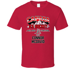 Connor Mcdavid Ice Hockey Canada Milano Cortina 2026 Fan T Shirt Connor Mcdavid Ice Hockey Canada Milano Cortina 2026 Fan T Shirt