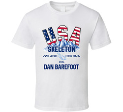 Dan Barefoot Skeleton Milano Cortina 2026 Fan T Shirt