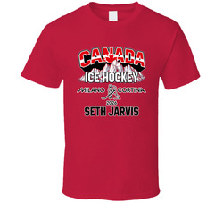 Seth Jarvis Ice Hockey Canada Milano Cortina 2026 Fan T Shirt Seth Jarvis Ice Hockey Canada Milano Cortina 2026 Fan T Shirt