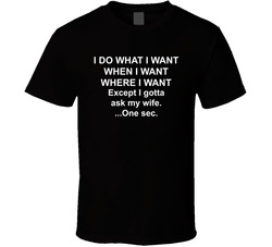 I Do What I Want Except I Gotta Ask My Wife Funny T Shirt I Do What I Want Except I Gotta Ask My Wife Funny T Shirt