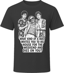 Larry And Richard What Kind of Host Dies on You Weekend at Bernies Funny 80s Comedy T Shirt Larry And Richard What Kind of Host Dies on You Weekend at Bernies Funny 80s Comedy T Shirt