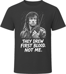 John Rambo They Drew First Blood Iconic 80s Movie T Shirt John Rambo They Drew First Blood Iconic 80s Movie T Shirt