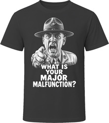 Gunnery Sergeant Hartman What Is Your Major Malfunction Iconic 80s Movie T Shirt Gunnery Sergeant Hartman What Is Your Major Malfunction Iconic 80s Movie T Shirt