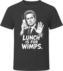 Gordon Gekko Lunch Is for Wimps Iconic 80s Movie T Shirt