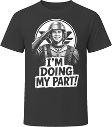 The Mobile Infantry Recruit I'm Doing My Part Cult 90s Movie T Shirt The Mobile Infantry Recruit I'm Doing My Part Cult 90s Movie T Shirt