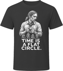 Rust Cohle Time Is a Flat Circle Iconic TV Quote T Shirt Rust Cohle Time Is a Flat Circle Iconic TV Quote T Shirt