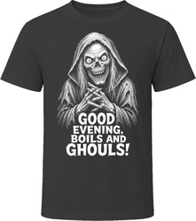 The Crypt Keeper Good Evening Boils and Ghouls Funny TV Quote T Shirt The Crypt Keeper Good Evening Boils and Ghouls Funny TV Quote T Shirt