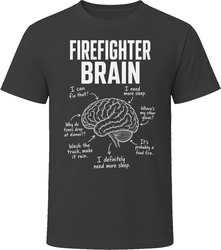 Firefighter Brain Funny Fireman T Shirt
