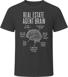 Real Estate Agent Brain Funny Home Selling T Shirt