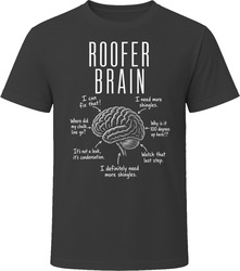 Roofer Brain Funny Roofing T Shirt