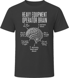 Heavy Equipment Operator Brain Funny Excavator T Shirt Heavy Equipment Operator Brain Funny Excavator T Shirt
