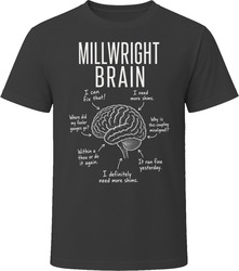 Millwright Brain Funny Industrial Mechanic T Shirt Millwright Brain Funny Industrial Mechanic T Shirt